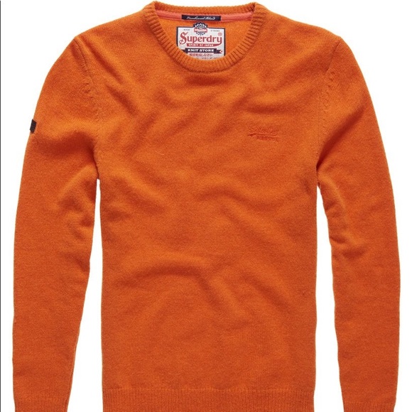 NWT Superdry men's Harrow Crew orange jumper L - Picture 10 of 11